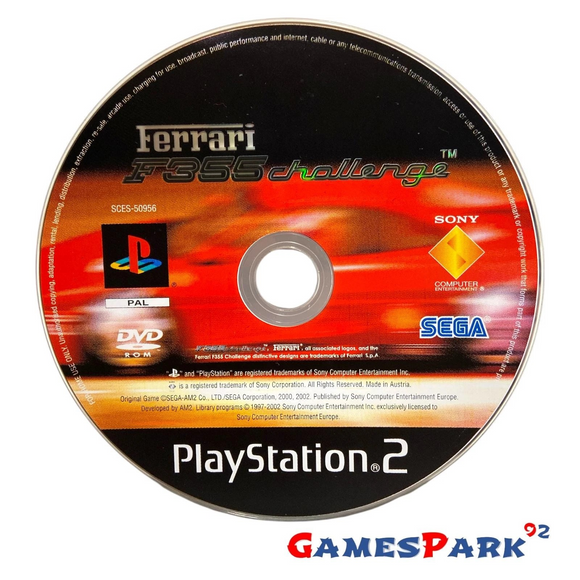Ferrari F355 Challenge PS2 Playstation 2 USATO