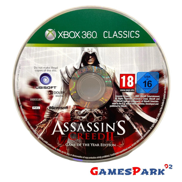 Assassin’s Creed II 2 Game of the year Edition XBOX 360 USATO