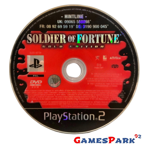 Soldier of Fortune Gold Edition PS2 Playstation 2 USATO