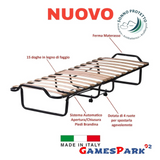 Qualydorm Letto branda Pieghevole in Ferro antiruggine con Ruote doghe in Legno Materasso in WaterFoam