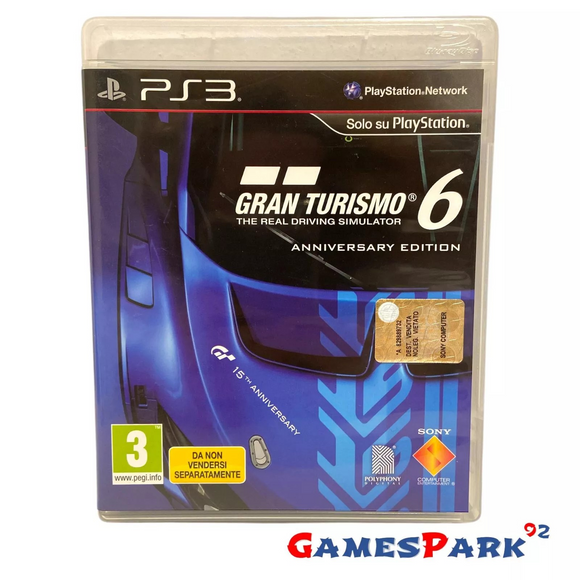 Gran Turismo 6 The Real Driving Simulator Anniversary Edition PS3 PlayStation 3 USATO