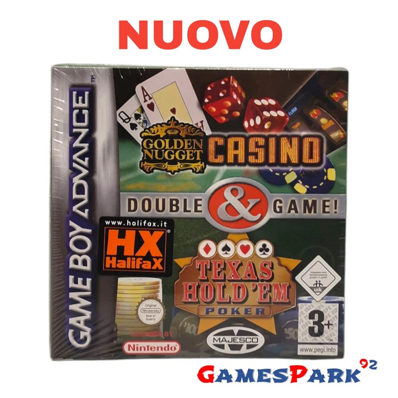 Golden Nugget Casino Texas Hold 'em Poker Double Game GBA Game Boy Advance NUOVO