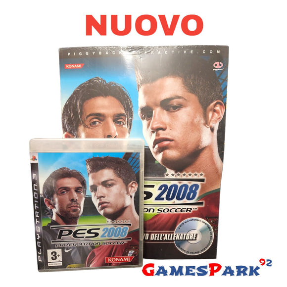 Pro Evolution Soccer PES 2008 con guida PS3 Playstation 3 NUOVO