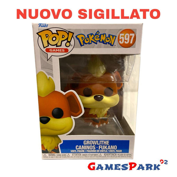 Pokémon Growlithe 597 Funko Pop 9 CM NUOVO
