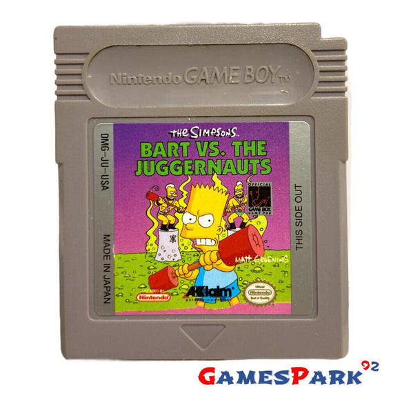 The Simpsons Bart vs The Juggernauts Game Boy Nintendo USATO