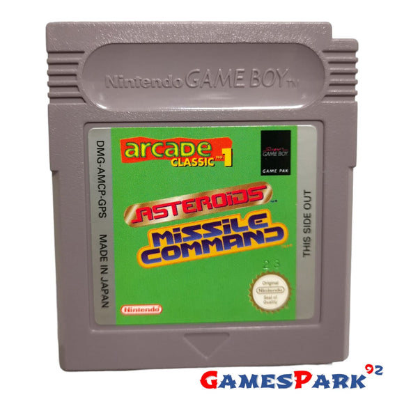 ARCADE CLASSIC 1 ASTEROIDS MISSILE COMMAND GAMEBOY NINTENDO USATO