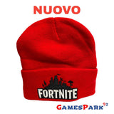 Cappello Berretto Fortnite invernale per uomo bambino donna bambina rosso nero