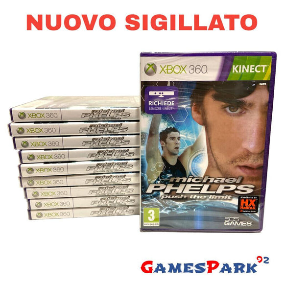 LOTTO 10 PEZZI MICHAEL PHELPS PUSH THE LIMIT XBOX 360 NUOVO SIGILLATO