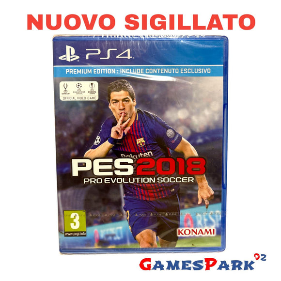 Pro Evolution Soccer PES 2018 Premium Edition PS4 PlayStation 4 NUOVO SIGILLATO