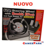 G64 Steering Wheel Rumble Effect NINTENDO 64 N64 Volante accessori NUOVO