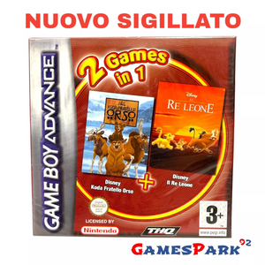 2 Games in 1 Disney Koda Fratello Orso Il Re Leone Game Boy Advance GBA NUOVO SIGILLATO