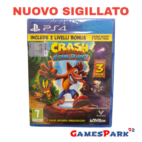 CRASH BANDICOOT N-SANE TRILOGY PS4 PLAYSTATION 4 NUOVO SIGILLATO –  GamesPark92